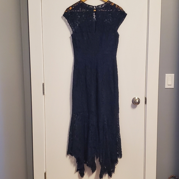 Gorgeous Banana Republic Navy Lace Overlay Midi Dress - Picture 5 of 9